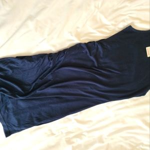 Blue body con ruched dress